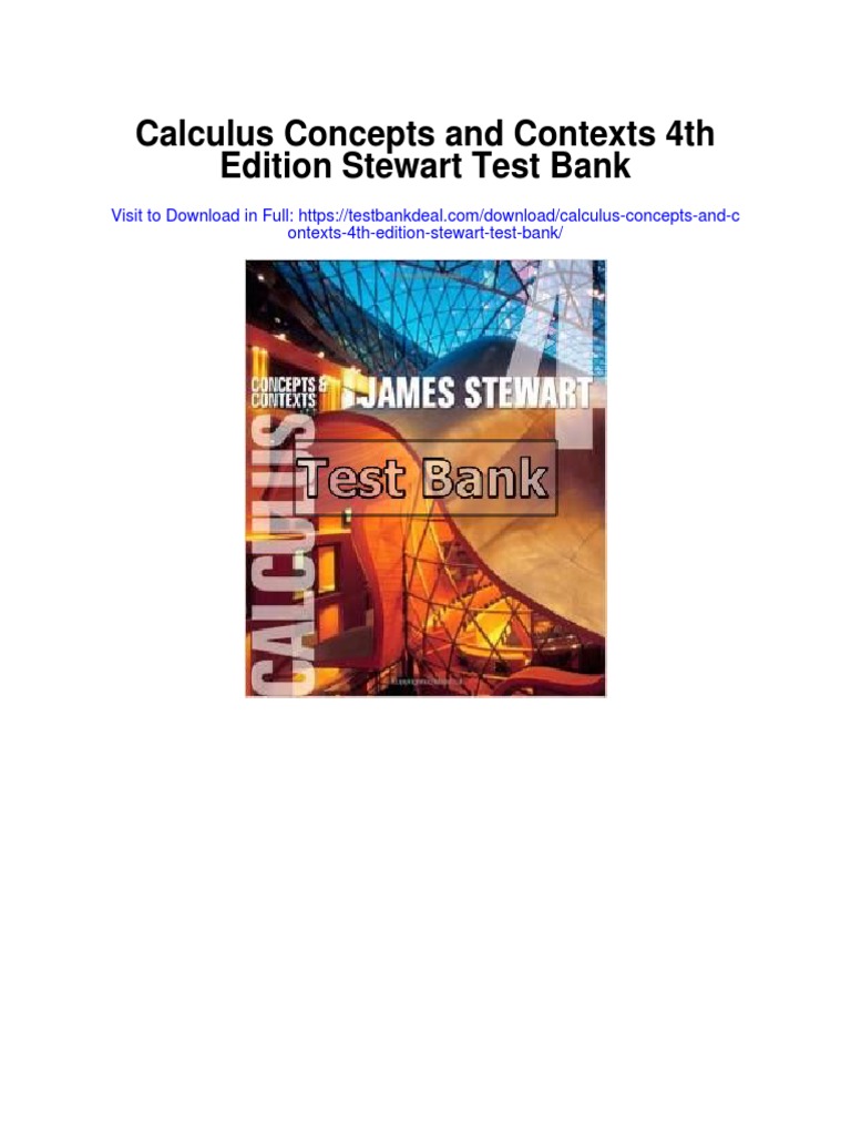 Calculus Concepts and Contexts 4th Edition Stewart Test Bank PDF