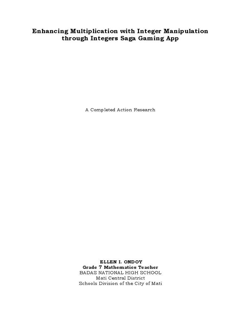 Integers Saga: Enhancing Multiplication Skills | PDF | Teaching Method ...