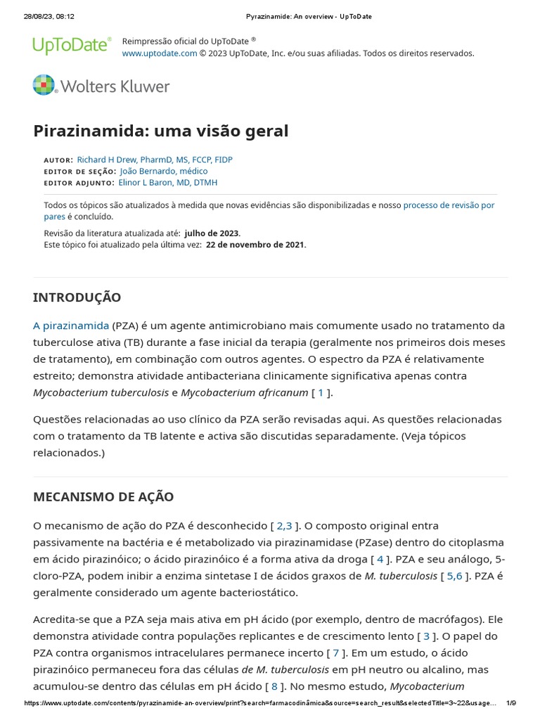 Pyrazinamide - An Overview | PDF