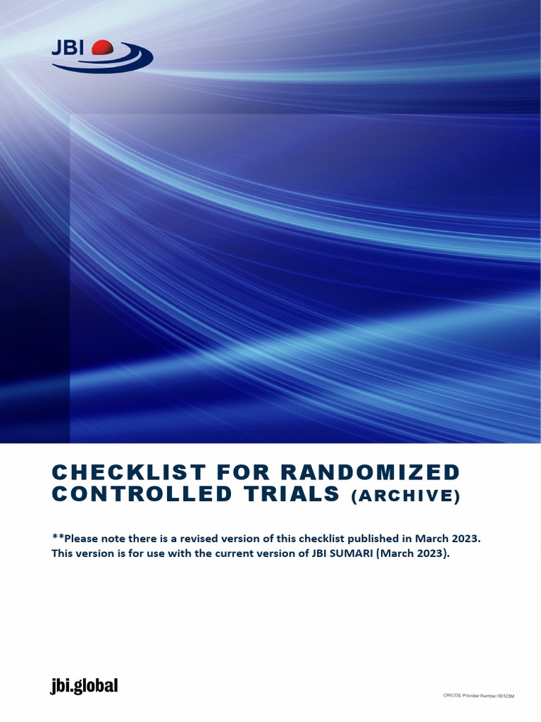JBI Checklist For RCTs Archive 2020 | Download Free PDF | Randomized ...