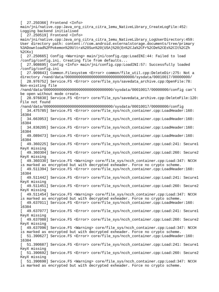 Citra Log - Txt.old | Download Free PDF | Encryption | File System