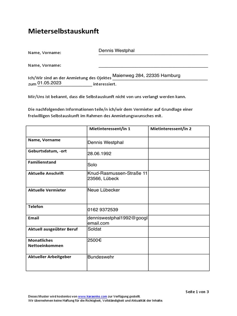 Mieterselbstauskunft Immoscout 24 Mieterselbstauskunft HJJPNS