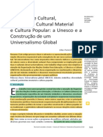 Diversidade Cultural, Patrimônio Cultural Material e Cultura Popular A Unesco e A Construção de Um Universalismo Global - Elder Patrick Maia Alves