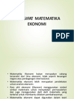 Sifat Matematika Ekonomi