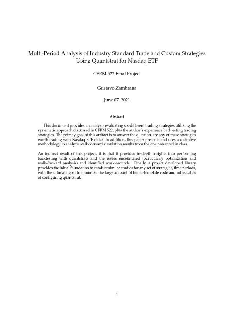 Nasdaq ETF Trading Strategies Analysis | PDF | Library (Computing ...