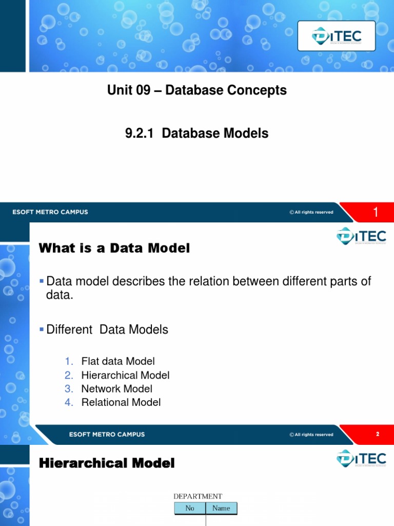 Database Models & Key Concepts | PDF | Table (Database) | Relational Model