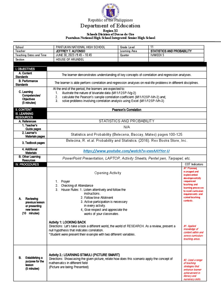 Cot Statistics Cot 2 Pdf Educational Assessment Dependent And