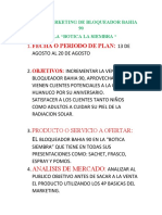 Plan de Marketing de Bloqueador Bahia 90