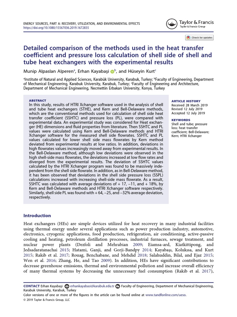 Comparison of The Methods S&T HE | PDF | Reynolds Number | Heat Exchanger