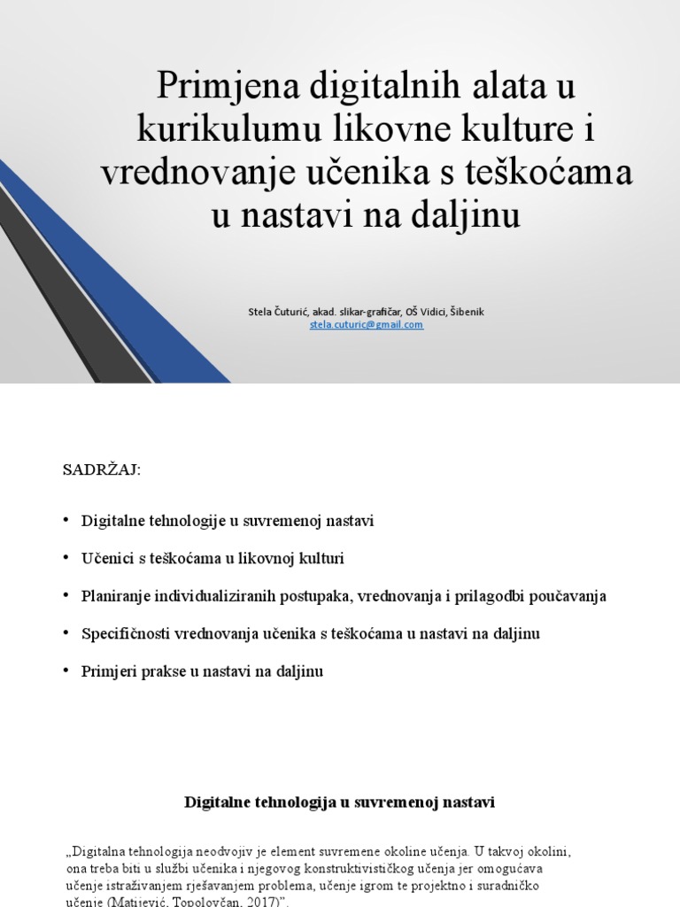 Primjena Digitalnih Alata U Kurikulumu Likovne Kulture I Vrednovanje ...