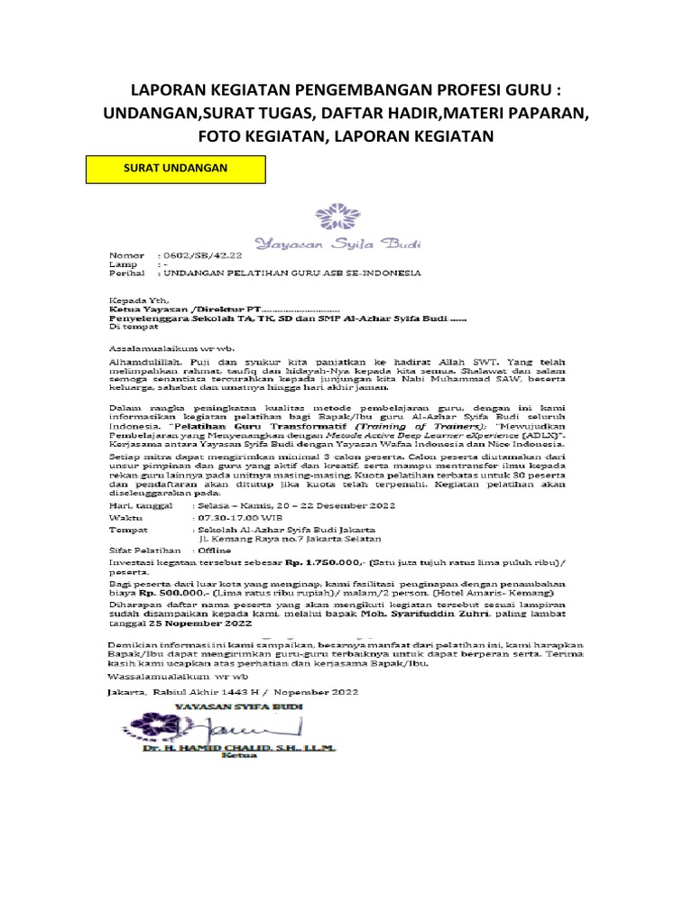 2.3.2 Laporan Kegiatan Pengembangan Profesi Guru | PDF