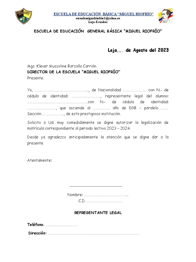 Solicitud Matrícula 20232024 PDF