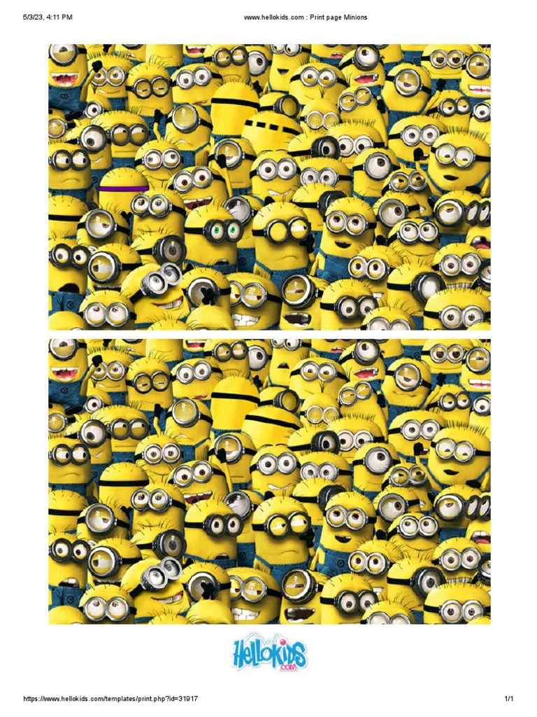 Spot The Difference - Print Page Minions | PDF