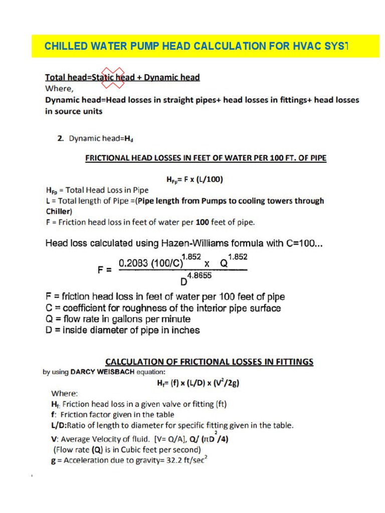 Compare The Most Popular Pump Head Calculation in HVAC PDF