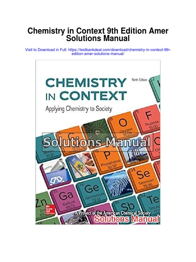 Chemistry in Context 9th Edition Amer Solutions Manual PDF