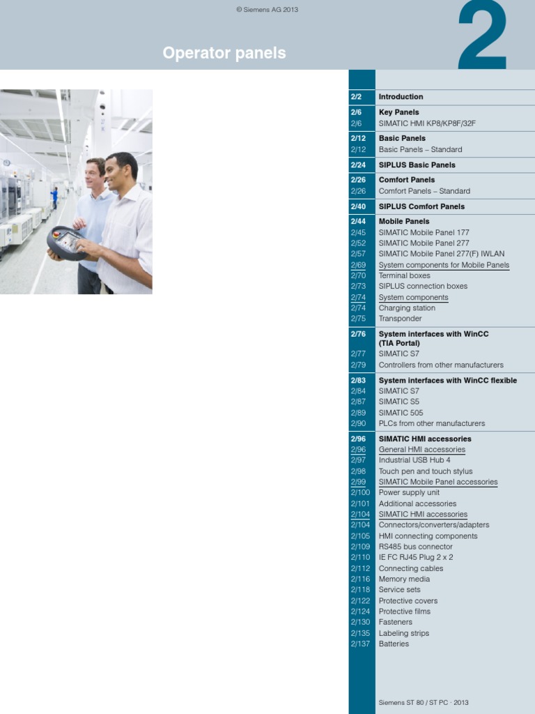 Siemens ST 80 Operator Panels Overview | PDF | Computer Engineering ...