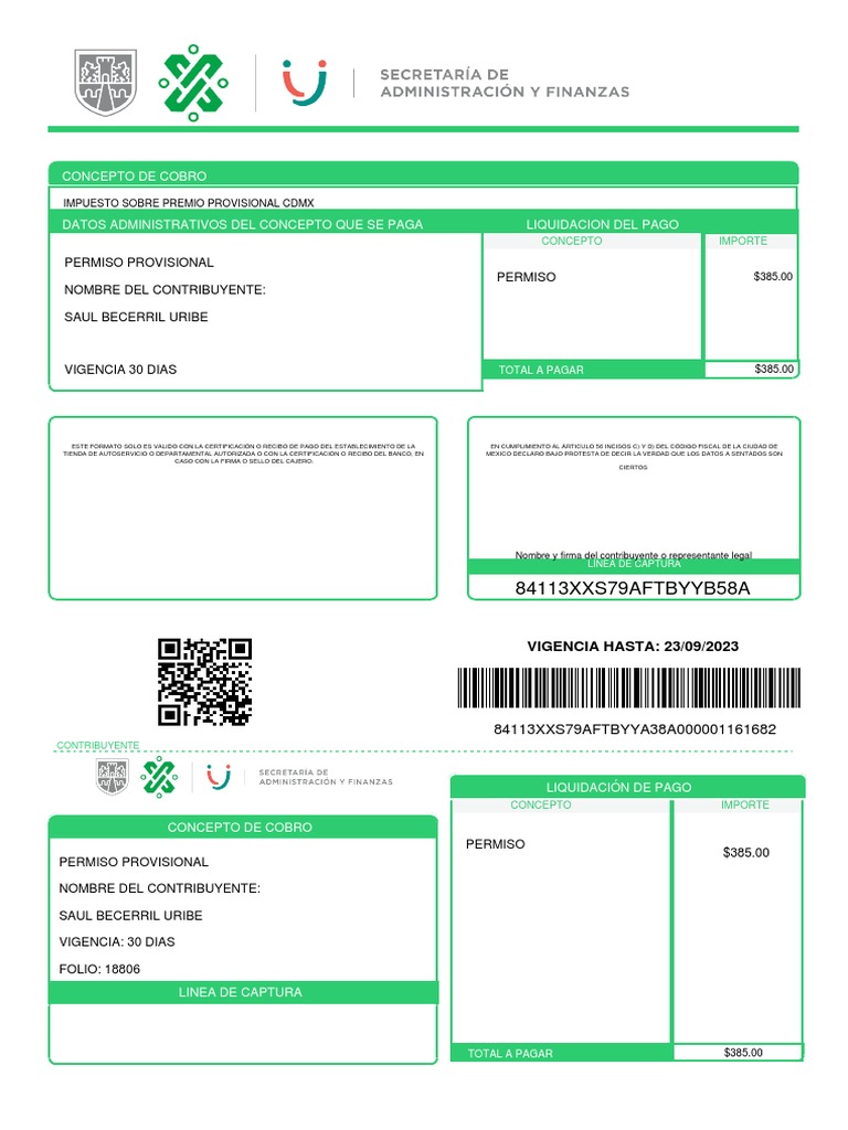 Recibo CDMX | PDF