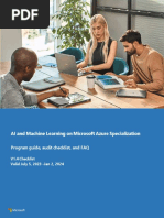 V1.4 AI and ML On Microsoft Azure Specialization Checklist, Program, FAQ