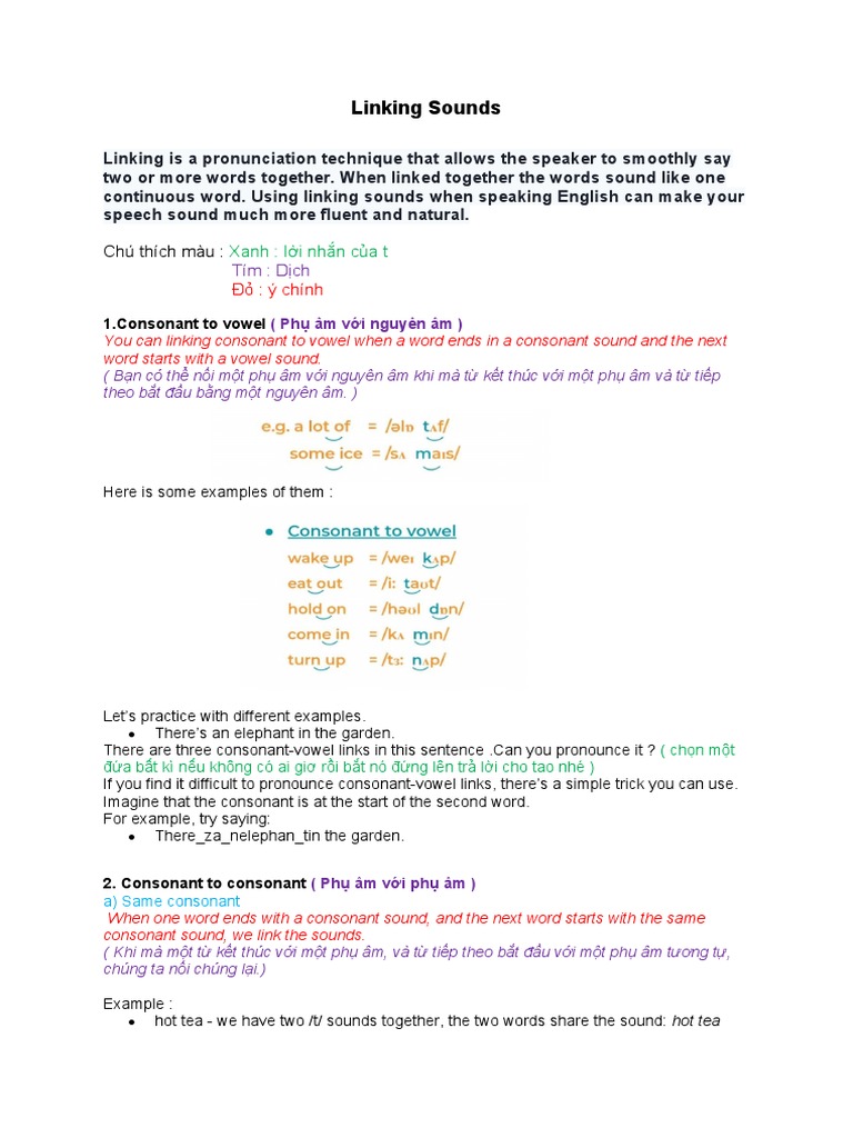 Linking Sounds | PDF