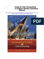 Cornerstones of Cost Accounting Canadian 1st Edition Hansen Solutions Manual