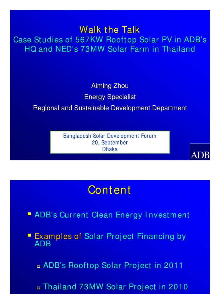 ADB's Solar Projects in Thailand | PDF | Solar Power | Sustainable Energy