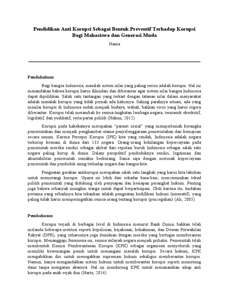 Essay Anti Korupsi | PDF