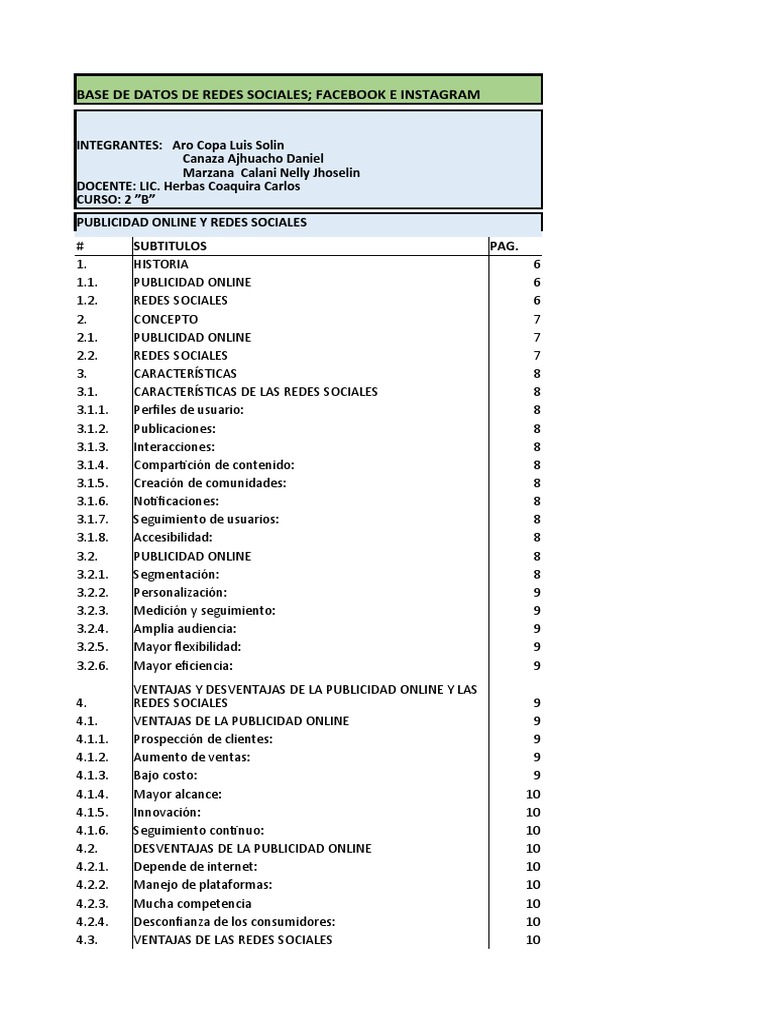 Datos de RRSS: Facebook e Instagram | PDF | Publicidad online ...