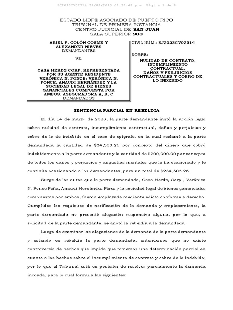 Documento Demanda Contra Casa Herdz | PDF | Derecho
