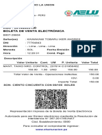RUC: 20148009130 Boleta de Venta Electrónica: Jr. Paracas No 565 LIMA Pueblo Libre - Lima - Lima - PERÚ 261-1221