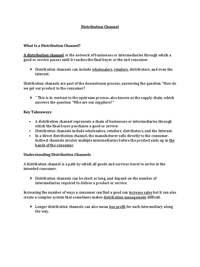 Distribution Channel PDF Retail Sales
