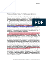 Pensamientos Críticos - Apuntes Para Una Definición