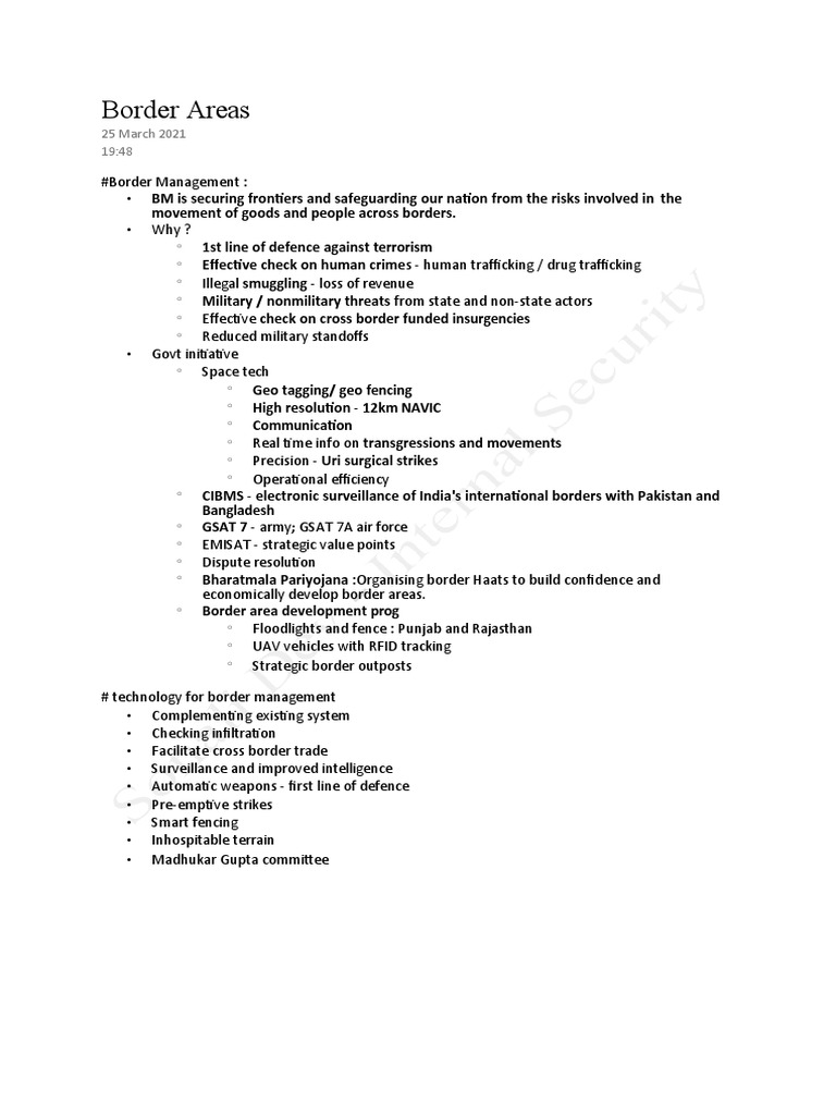 Internal Security Notes PDF Coast Guard