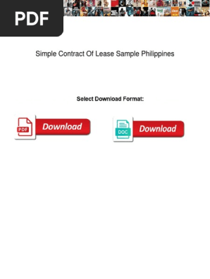 Simple Contract of Lease Sample Philippines