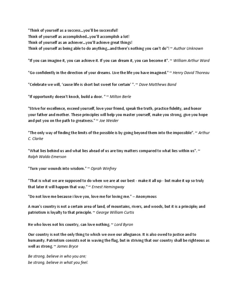Inspirational Quotes for Success | PDF | Self-Improvement