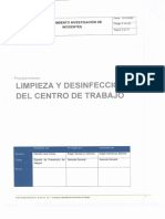 Procedimiento Limpieza en El Centro de Trabajo