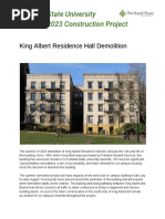 Portland State University Summer 2023 Construction Projects - King Albert Demo - Informational