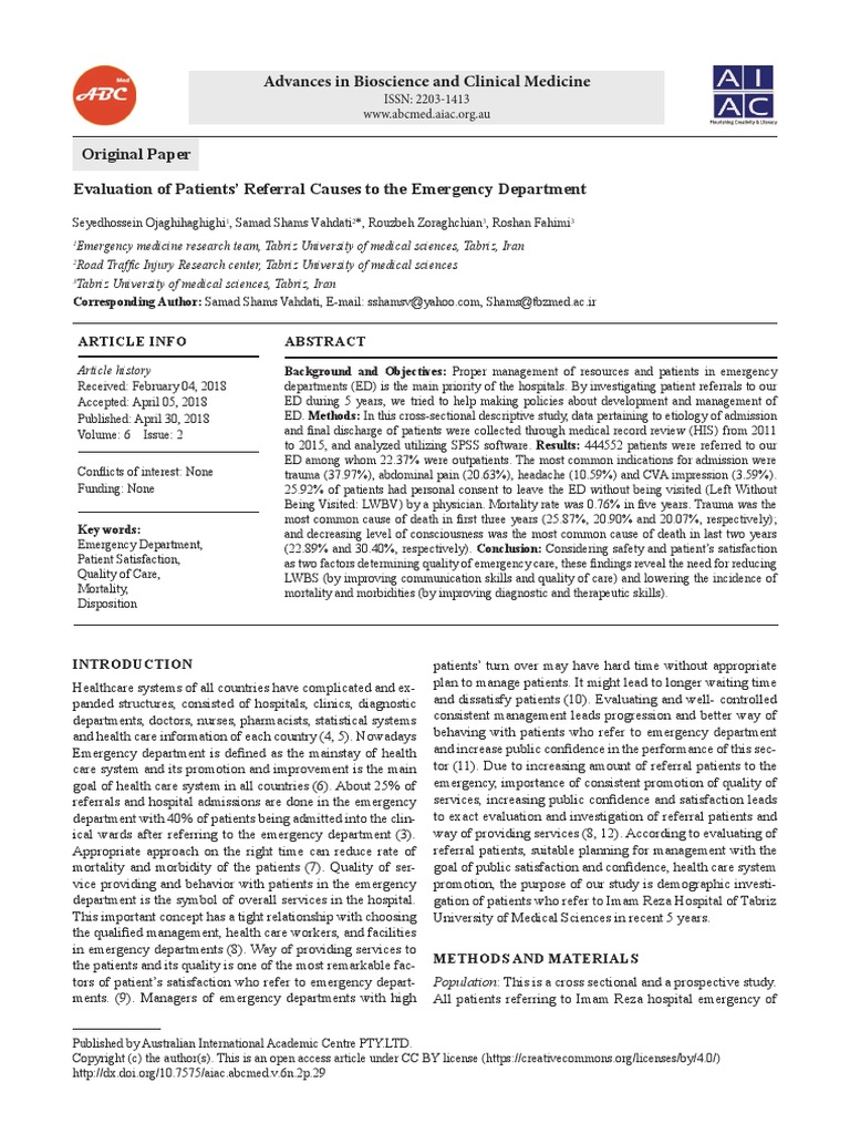 Emergency Medicine - Referral | PDF