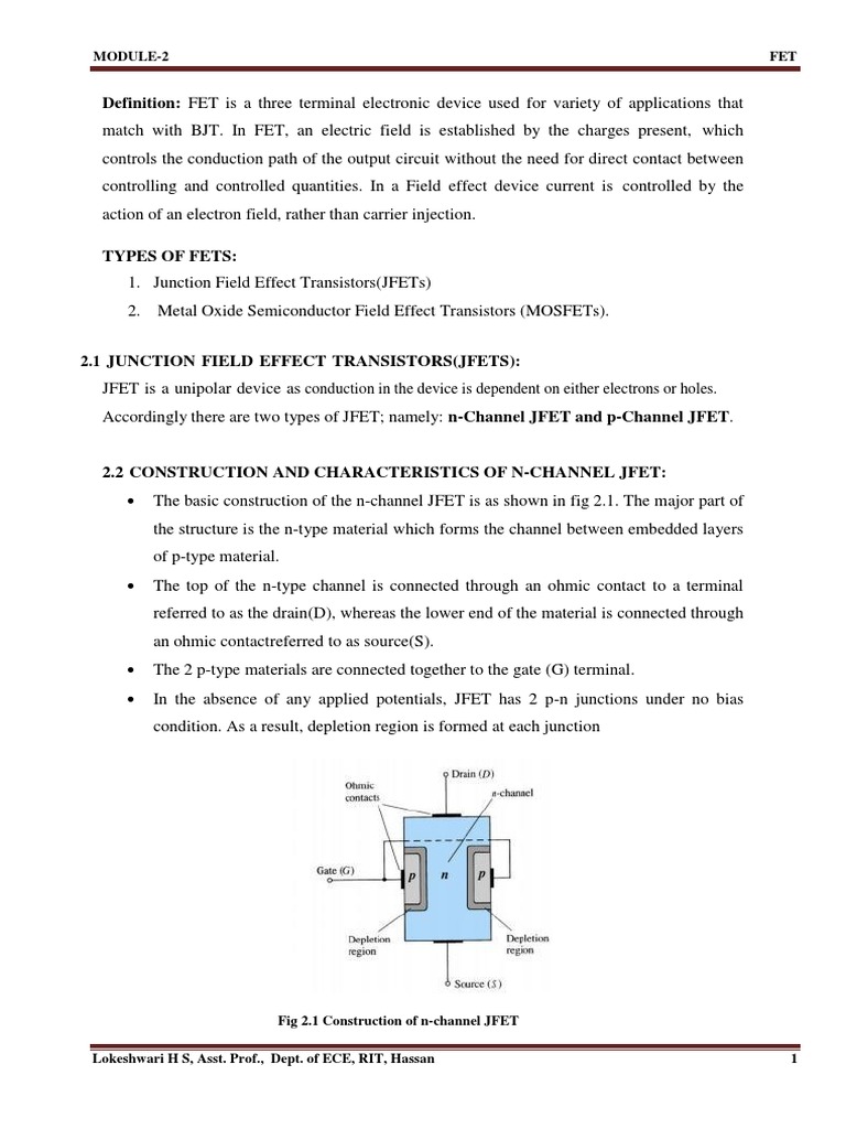 Module2b Bee Pdf Field Effect Transistor Mosfet