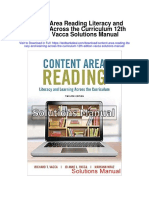 Content Area Reading Literacy and Learning Across The Curriculum 12th Edition Vacca Solutions Manual