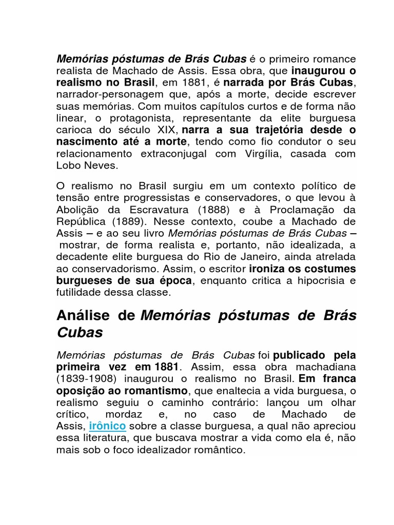 Memórias Póstumas de Brás Cubas PDF