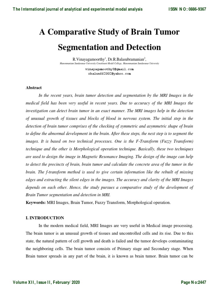 Brain Tumor MRI Segmentation Study | PDF | Brain Tumor | Magnetic ...