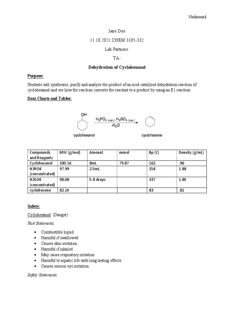 Lab 10 FINAL PDF Distillation Sulfuric Acid