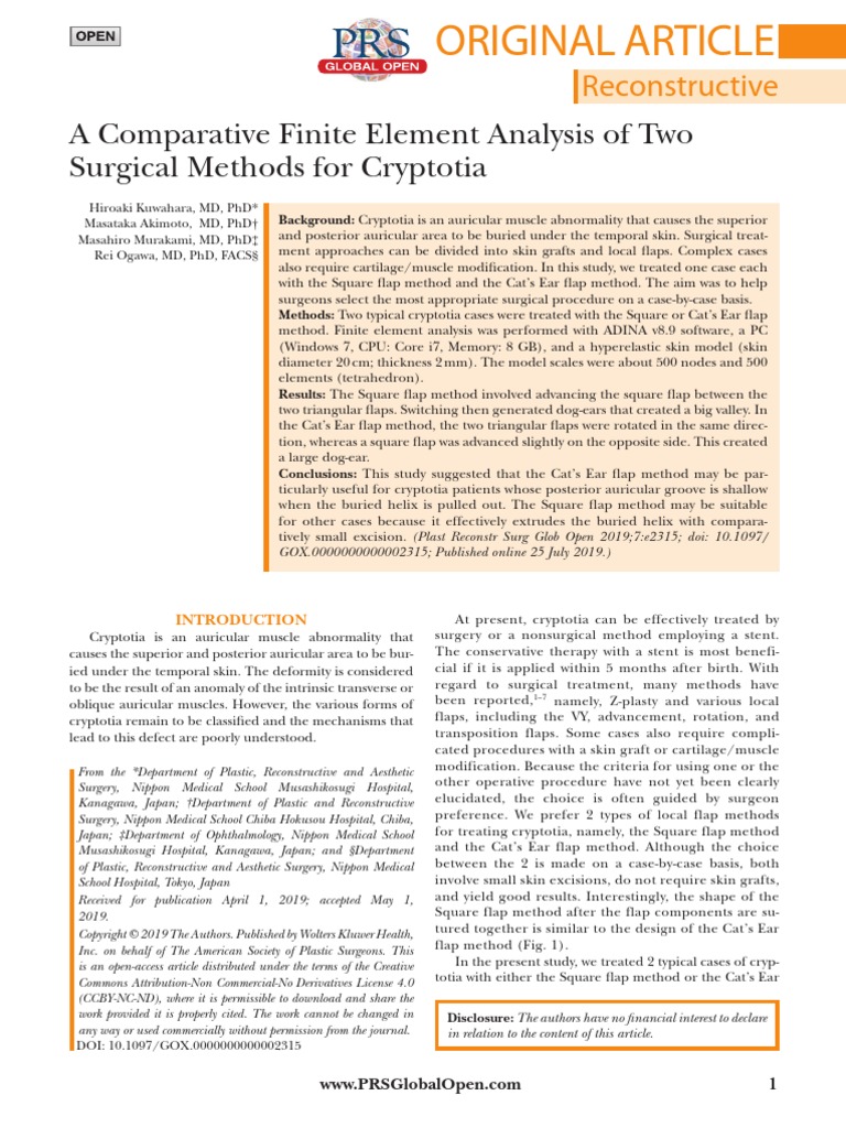A Comparative Finite Element Analysis of Two Surgical Methods For ...