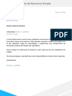 Carta de Renuncia Simple