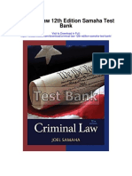 Criminal Law 12th Edition Samaha Test Bank