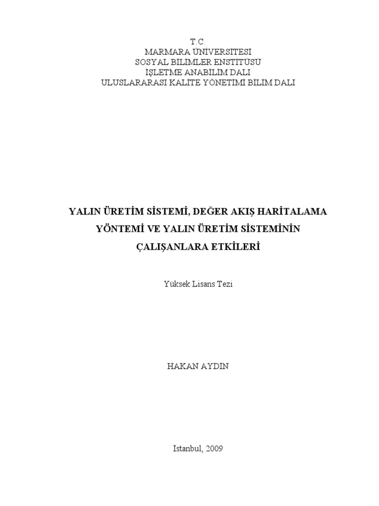 Yalin Uretim Sistemi Deger Aks | PDF