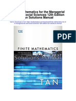 Finite Mathematics For The Managerial Life and Social Sciences 12th Edition Tan Solutions Manual