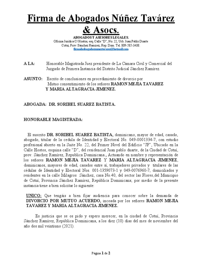 Instancia De Solicitud De Fijacion De Audiencia Pdf