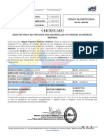 Certificado Rupdae BAHIA, C.A.