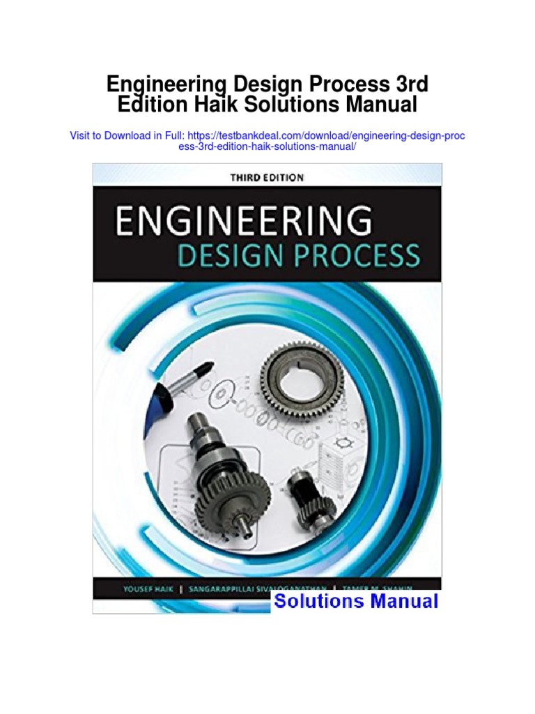 Engineering Design Process 3rd Edition Haik Solutions Manual PDF